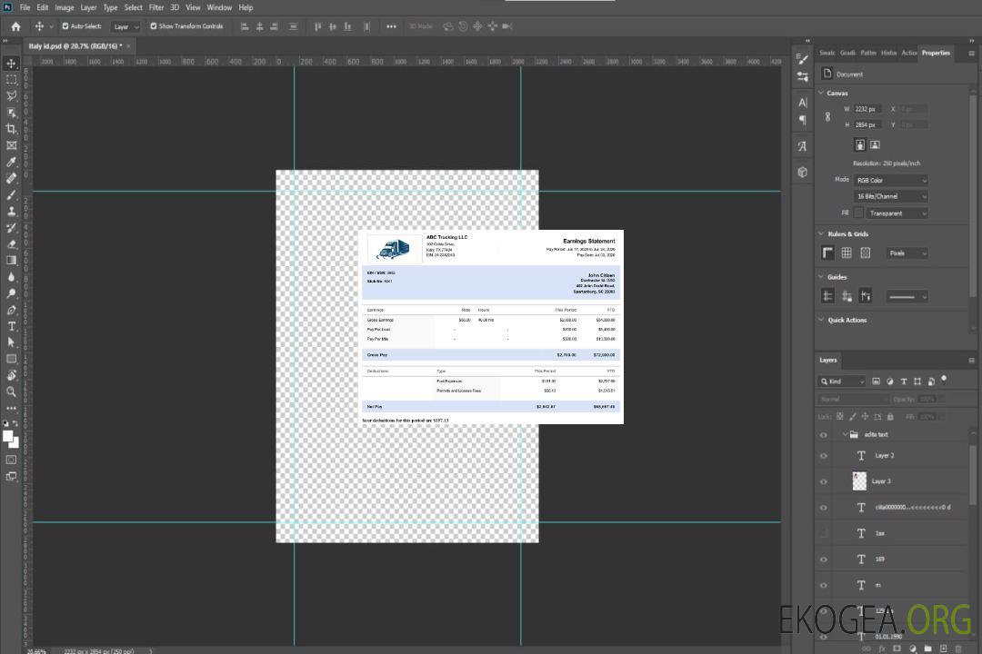 États-Unis Caroline du Sud TRUCKING LLC bulletin de paie aux formats Word et PDF template